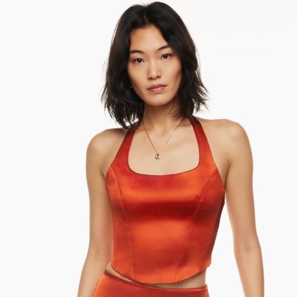 Aritzia Tops - $88 NWT Aritzia Wilfred Dusk Halter Top in 'Revel Red' S/M. SOLD OUT